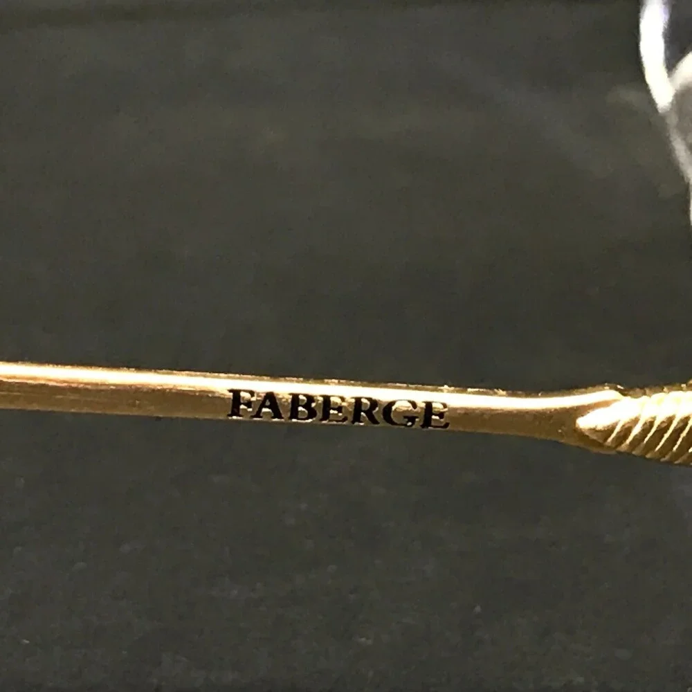 Faberge Eyeglasses Frames FB014 /20 6050 23KT Gold Plated Rimless 51-18-130
